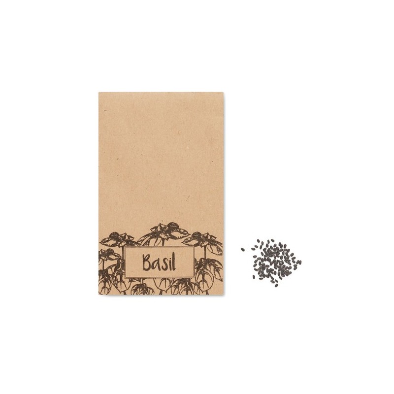 Graines personnalisées de basilic - BASILOP Matières : papier Couleurs : beige
