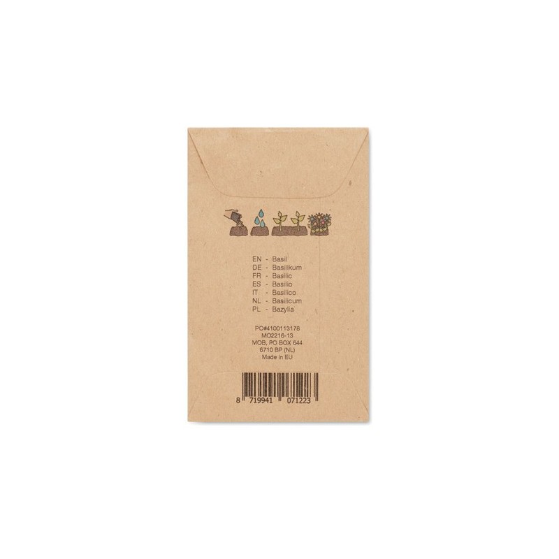 Graines personnalisées de basilic - BASILOP Matières : papier Couleurs : beige personnalisable avec votre logo