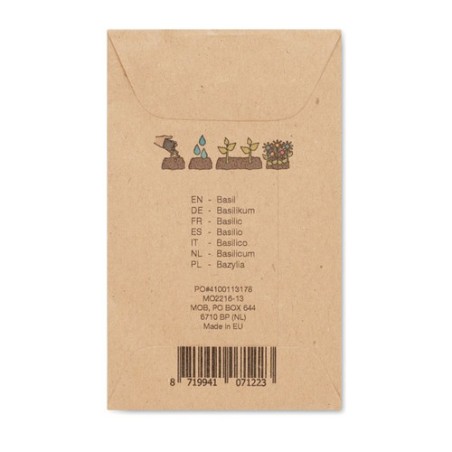 Graines personnalisées de basilic - BASILOP Matières : papier Couleurs : beige personnalisable avec votre logo