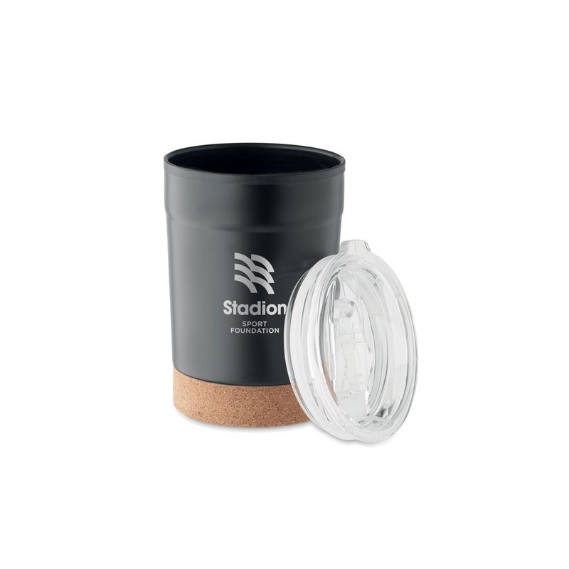 Gobelet isotherme personnalisable double paroi 300ml - NOMU Matières : acier inoxydable Couleurs : noir accessoire événementiel 