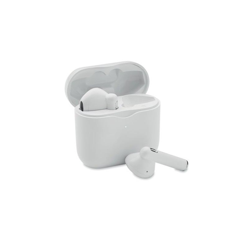 Écouteurs TWS de qualité personnalisés avec base de charge - ORETA Matières : ABS Couleurs : blanc