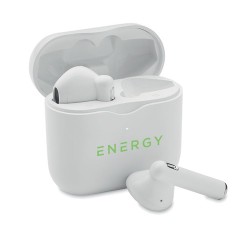 Écouteurs TWS de qualité personnalisés avec base de charge - ORETA Matières : ABS Couleurs : blanc goodies publicitaire événemen