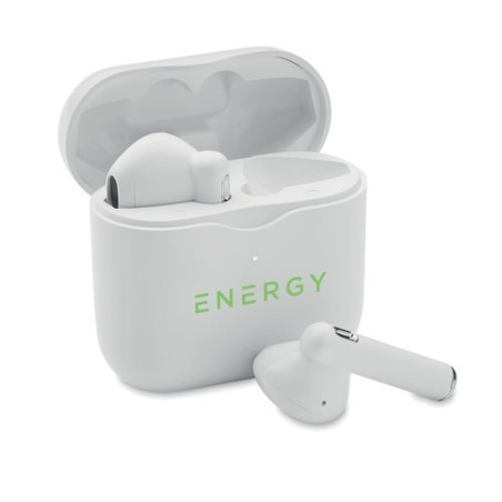 Écouteurs TWS de qualité personnalisés avec base de charge - ORETA Matières : ABS Couleurs : blanc goodies publicitaire événemen