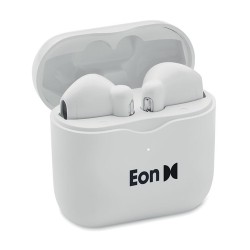 Écouteurs TWS de qualité personnalisés avec base de charge - ORETA Matières : ABS Couleurs : blanc cadeau collaborateur premium
