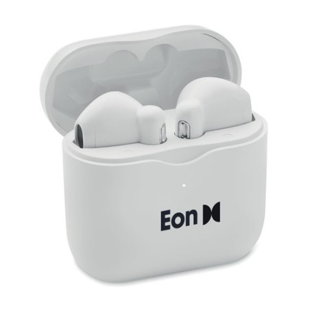 Écouteurs TWS de qualité personnalisés avec base de charge - ORETA Matières : ABS Couleurs : blanc cadeau collaborateur premium