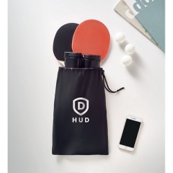 Set de tennis de table personnalisé pas cher - PING PONG Matières : bois Couleurs : noir impression haute définition