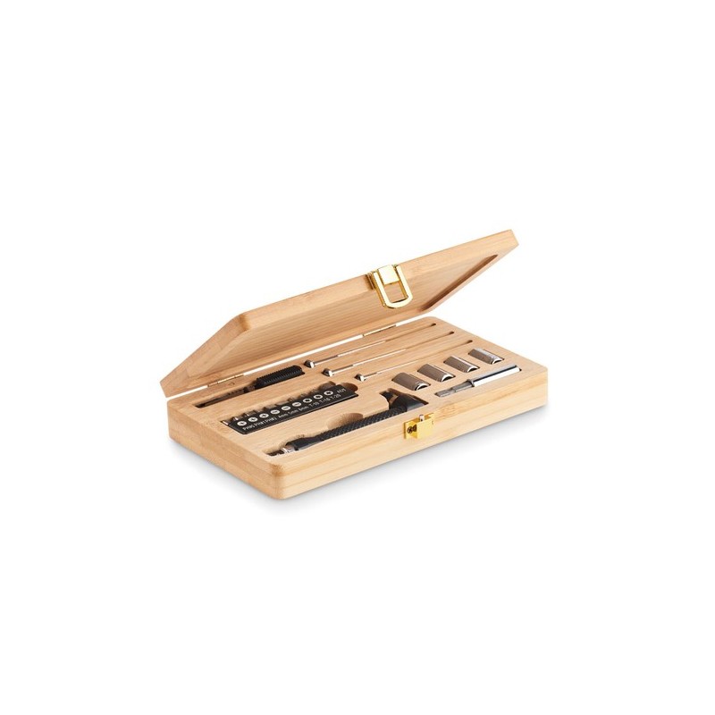 Jeu d'outils personnalisables 20 pièces GALLAWAY Matières : bambou Couleurs : bois