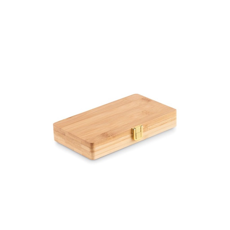 Jeu d'outils personnalisables 20 pièces GALLAWAY Matières : bambou Couleurs : bois personnalisable avec votre logo