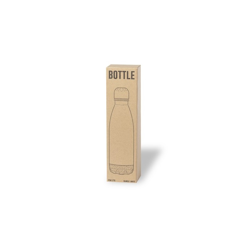 Bidon Personnalisable 750 ml Éco-responsable Kraten Matières : liège Couleurs : blanc marquage laser ultra précis