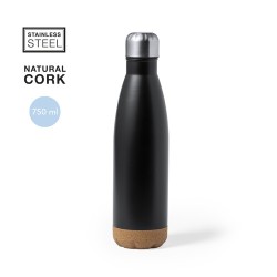 Bidon Personnalisable 750 ml Éco-responsable Kraten Matières : liège Couleurs : bleu marine impression haute définition