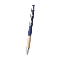 Stylet bille élégant personnalisé multifonction pas cher - Zabox Matières : bambou Couleurs : blanc marquage couleur éclatante