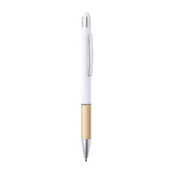 Stylet bille élégant personnalisé multifonction pas cher - Zabox Matières : bambou Couleurs : vert foncé cadeau collaborateur pr