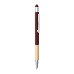 Stylet bille élégant personnalisé multifonction pas cher - Zabox Matières : bambou Couleurs : bleu marine 2