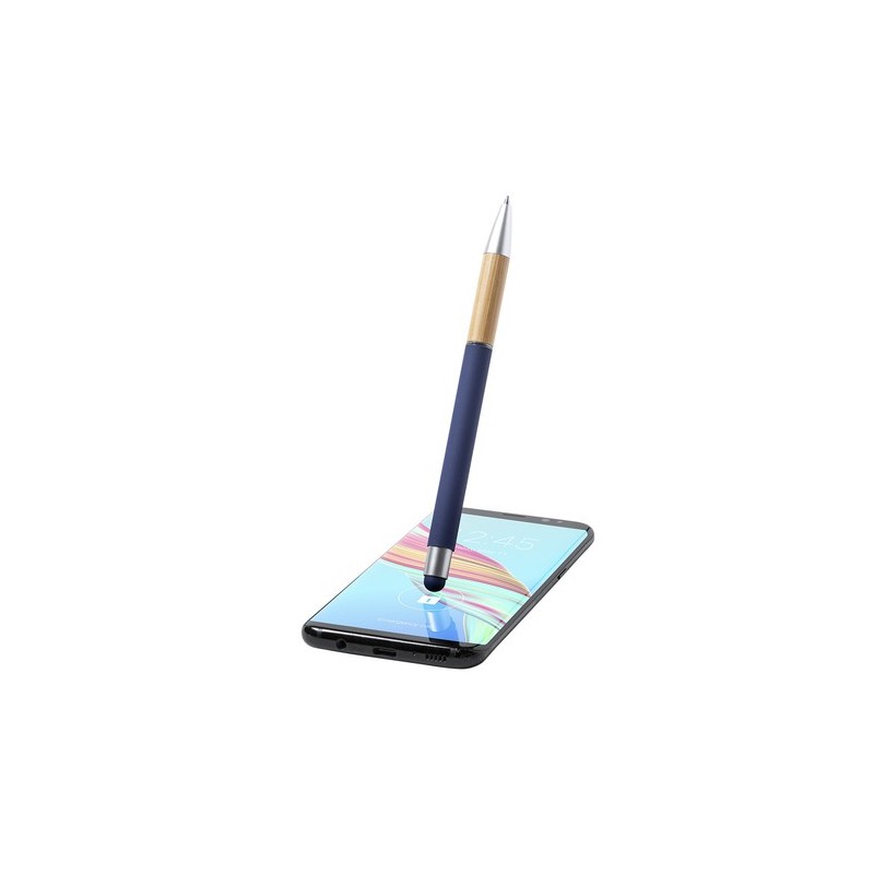 Stylet bille élégant personnalisé multifonction pas cher - Zabox Matières : bambou Couleurs : rouge personnalisable avec votre l