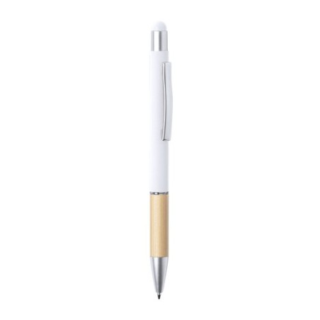 Stylet bille élégant personnalisé multifonction pas cher - Zabox Matières : bambou Couleurs : rouge personnalisation rapide en F