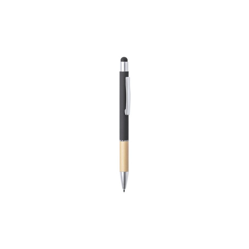 Stylet bille élégant personnalisé multifonction pas cher - Zabox Matières : bambou Couleurs : rouge personnalisation sur mesure