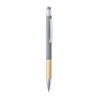Stylet bille élégant personnalisé multifonction pas cher - Zabox Matières : bambou Couleurs : rouge accessoire événementiel uniq