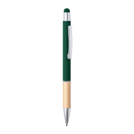 Stylet bille élégant personnalisé multifonction pas cher - Zabox Matières : bambou Couleurs : rouge impression logo haute qualit