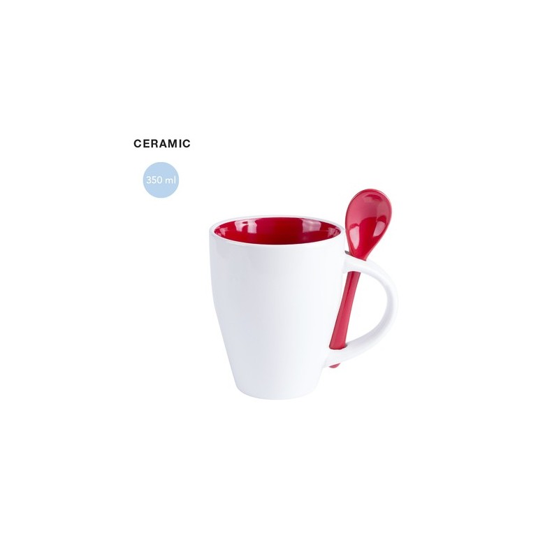 Tasse en céramique personnalisée Cotes Matières : céramique Couleurs : bleu objet promotionnel éco-responsable
