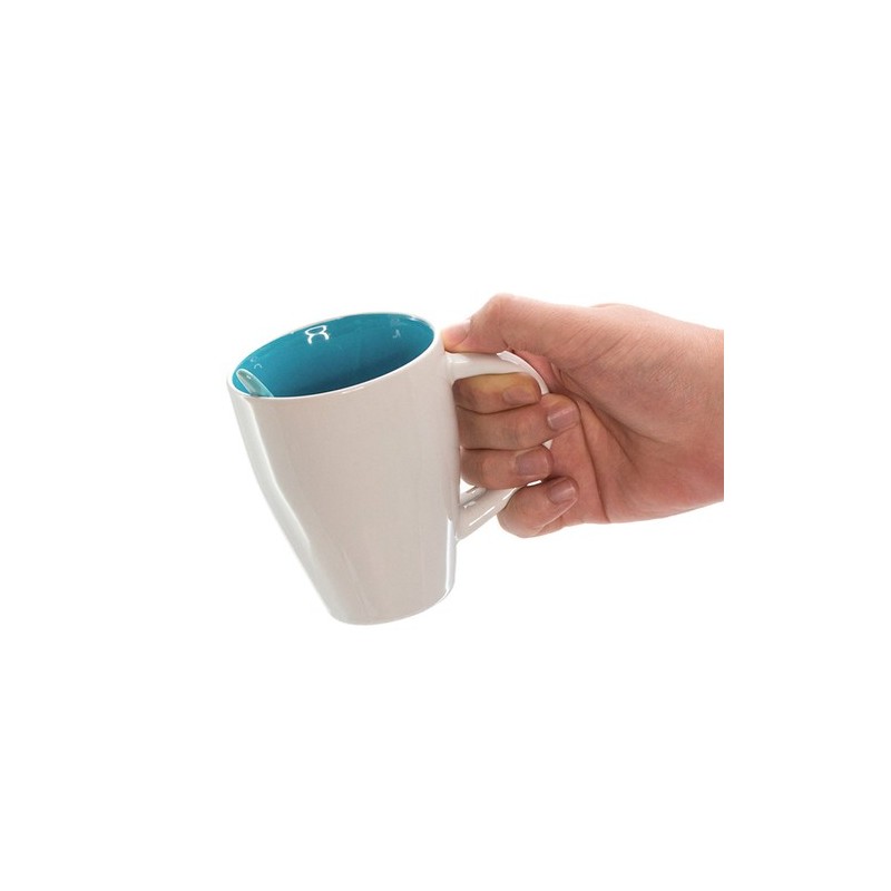 Tasse en céramique personnalisée Cotes Matières : céramique Couleurs : bleu cadeau affaires élégant