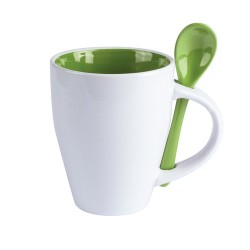 Tasse en céramique personnalisée Cotes Matières : céramique Couleurs : vert goodies publicitaire événementiel
