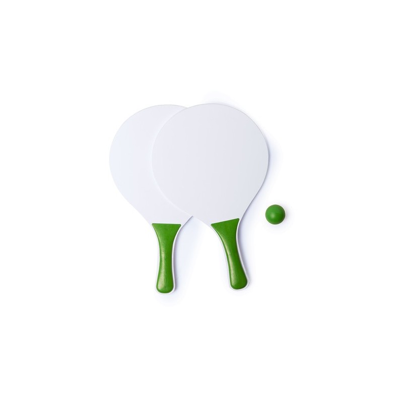 Raquette de Plage Publicitaire Unique Kongal Matières : bois Couleurs : blanc goodies personnalisé en stock
