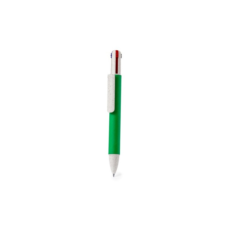 Stylo Bille Éco-responsable Personnalisé 4 Couleurs Surtum Matières : carton recyclé Couleurs : rouge personnalisation sur mesur