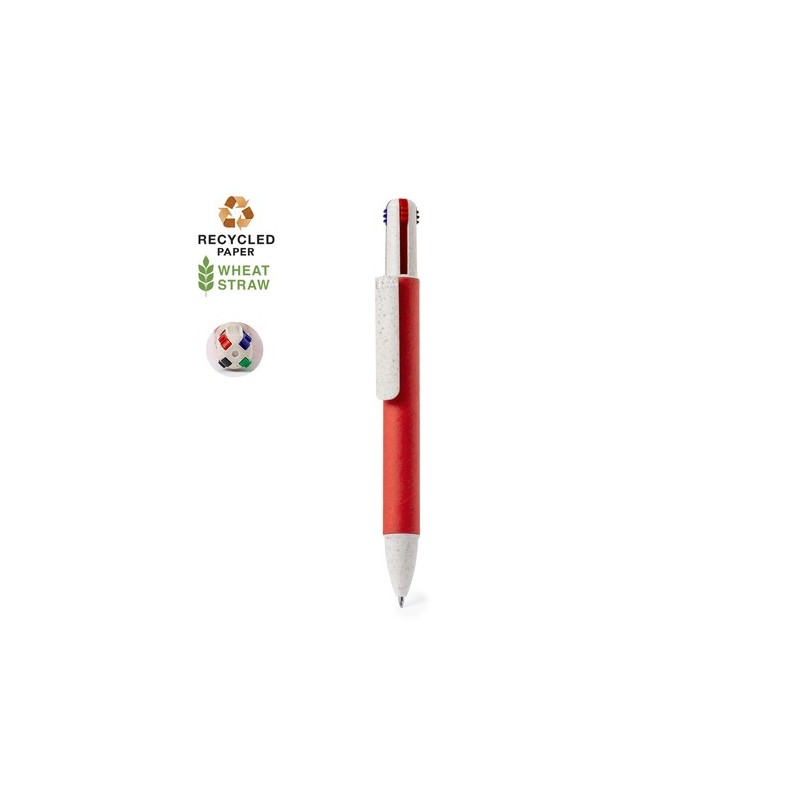 Stylo Bille Éco-responsable Personnalisé 4 Couleurs Surtum Matières : carton recyclé Couleurs : naturel livraison express 24h 48