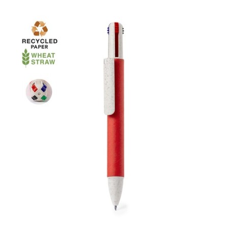 Stylo Bille Éco-responsable Personnalisé 4 Couleurs Surtum Matières : carton recyclé Couleurs : naturel livraison express 24h 48