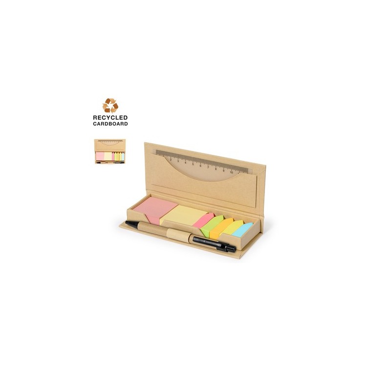 Set Éco-responsable de Papeterie Personnalisée de Bureau Alisio pas cher Matières : carton recyclé Couleurs : naturel personnali