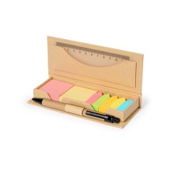 Set Éco-responsable de Papeterie Personnalisée de Bureau Alisio pas cher Matières : carton recyclé Couleurs : naturel cadeau ent