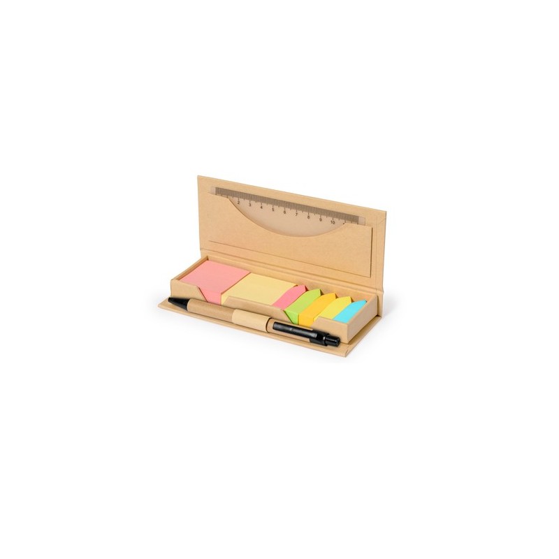 Set Éco-responsable de Papeterie Personnalisée de Bureau Alisio pas cher Matières : carton recyclé Couleurs : naturel cadeau ent