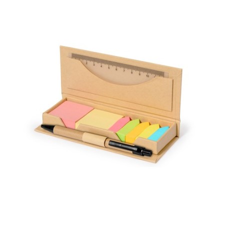 Set Éco-responsable de Papeterie Personnalisée de Bureau Alisio pas cher Matières : carton recyclé Couleurs : naturel cadeau ent