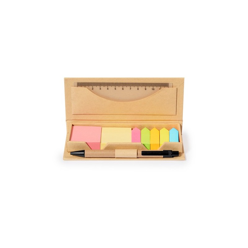 Set Éco-responsable de Papeterie Personnalisée de Bureau Alisio pas cher Matières : carton recyclé Couleurs : naturel goodies pu