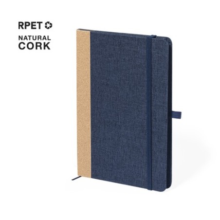 Bloc Notes Éco-responsable Personnalisé - Andrik Matières : liège Couleurs : bleu marine objet promotionnel éco-responsable