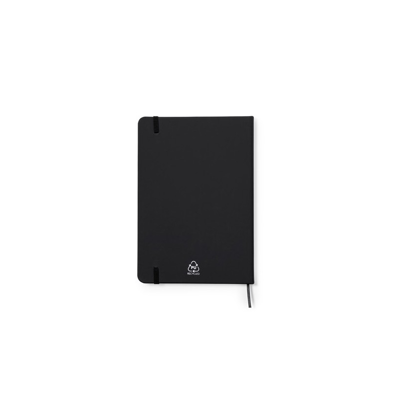 Bloc Notes Éco-responsable Personnalisé - Zimax Couleurs : noir Matières : PU recyclé objet promo petit budget