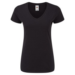 T-Shirt Femme V-Neck Couleur Iconic Personnalisé pas cher Fruit Of The Loom