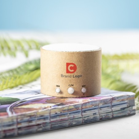 Haut-parleur Bluetooth  personnalisé pas cher - Crapin Matières : carton recyclé goodies publicitaire événementiel