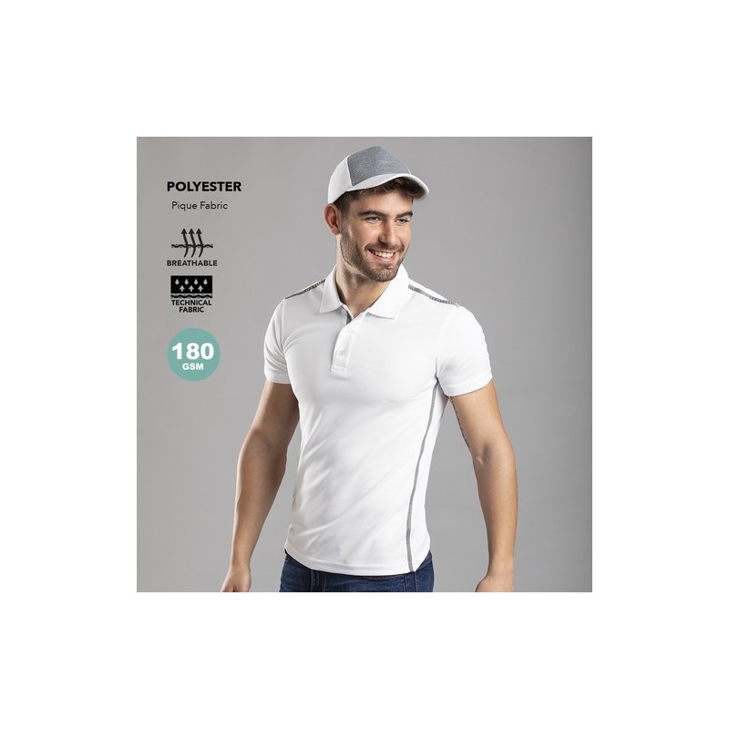 Polo Personnalisé Tecnic - Barclex Matières : polyester Taille textile : L Couleurs : blanc objet promotionnel éco-responsable