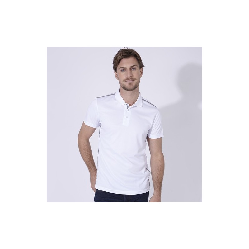 Polo Personnalisé Tecnic - Barclex Matières : polyester Taille textile : L Couleurs : blanc objet publicitaire robuste