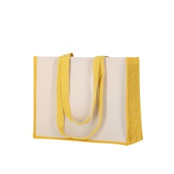 Sac de Plage Personnalisé Pratique en Rotin Matières : coton Couleurs : naturel impression logo haute qualité
