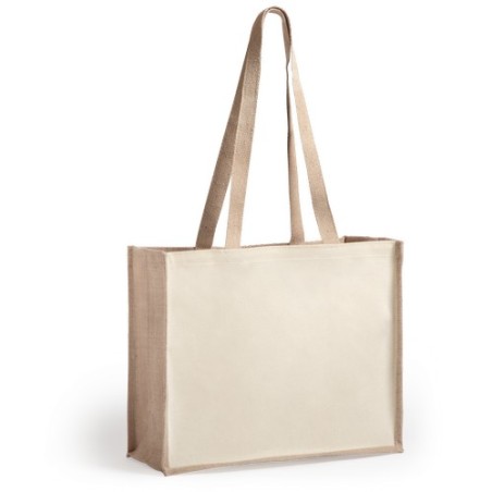 Sac de Plage Personnalisé Pratique en Rotin Matières : coton Couleurs : naturel impression logo haute qualité