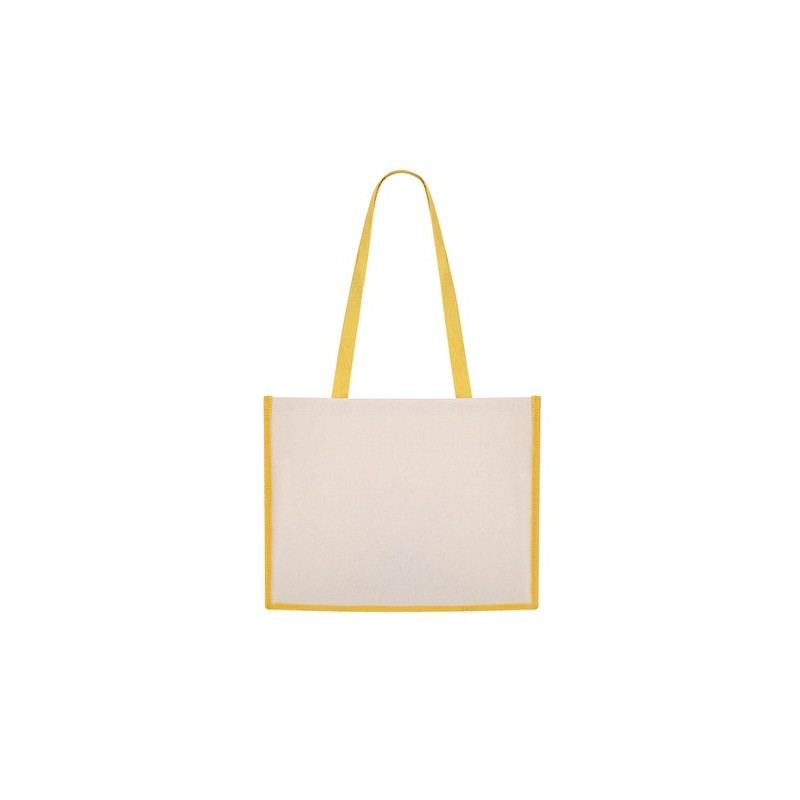 Sac de Plage Personnalisé Pratique en Rotin Matières : coton Couleurs : jaune cadeau collaborateur premium