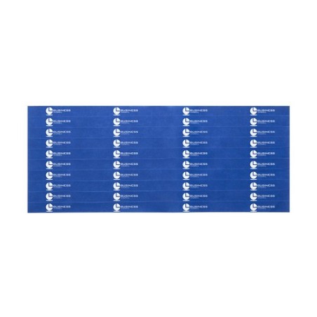 Ruban Publicitaire Personnalisé Éco-responsable pour Chapeau Menas Matières : polypropylène (PP) Couleurs : bleu cadeau collabor