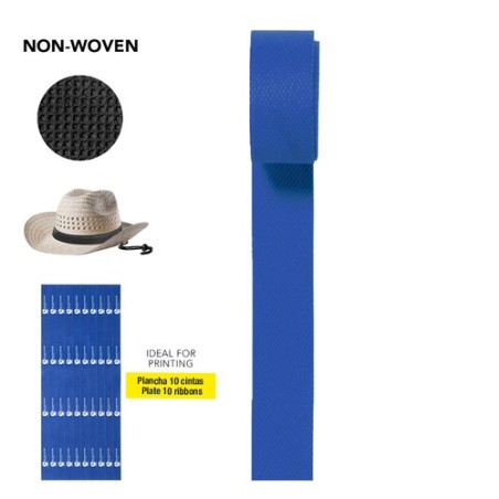 Ruban Publicitaire Personnalisé Éco-responsable pour Chapeau Menas Matières : polypropylène (PP) Couleurs : blanc impression hau