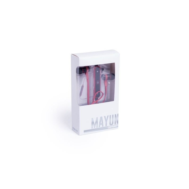 Écouteurs personnalisés confortables et pratiques Mayun pas cher Couleurs : rouge goodies publicitaire durable