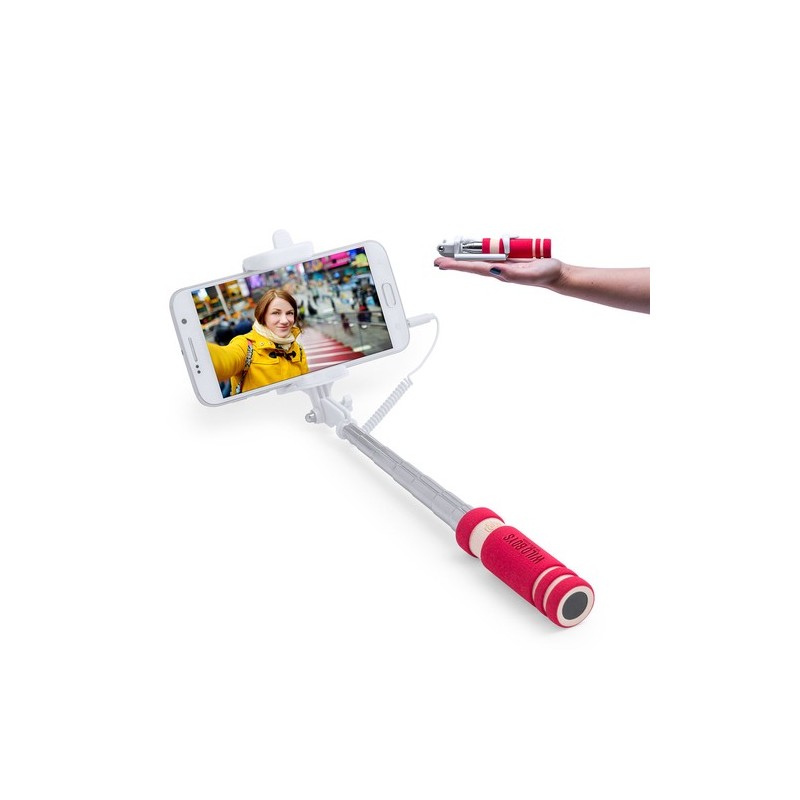 Bâton Selfie Personnalisé Économique - Prise de Vue Simplifiée Paicom Matières : acier inoxydable Couleurs : fuchsia impression 