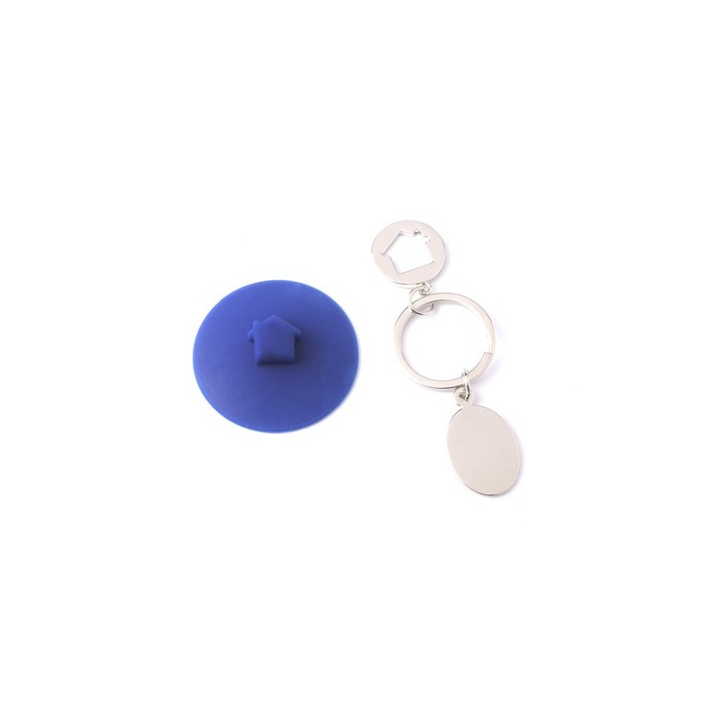 Porte-Clés Monnaie Publicitaire Unique Halman Matières : silicone Couleurs : bleu marquage couleur éclatante