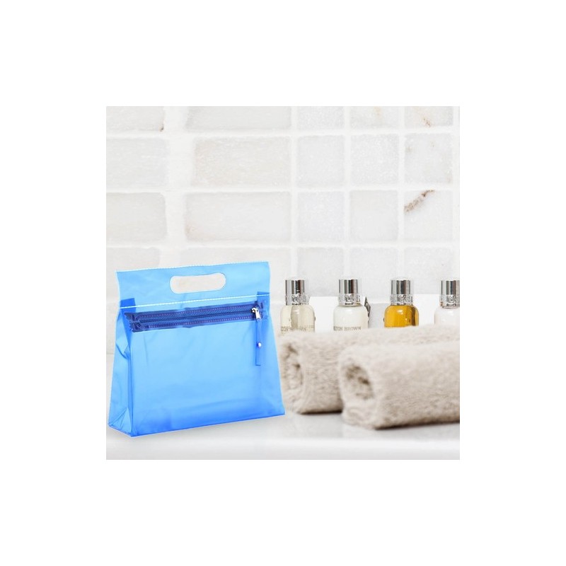 Trousse de Toilette Personnalisée Éco-responsable Fergi Matières : PVC Couleurs : bleu personnalisation sur mesure