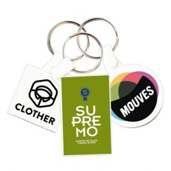 PORTE CLES PLASTIQUE SOUPLE RECTANGLE 55x28 mm (anneau 25 mm) 2